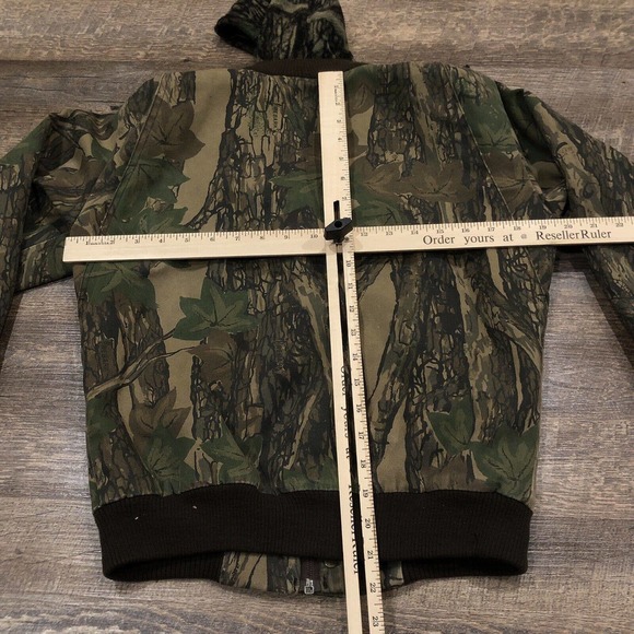 VTG Cabelas Jacket Boys M Camo Trebark Full Zip Hooded Camouflage - Picture 7 of 9